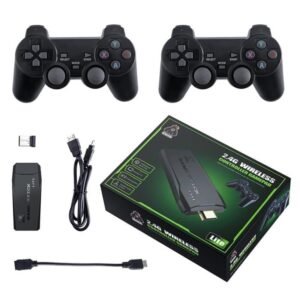 DWH Retro Gaming Stick Console for TV | Plug & Play HDMI Game Stick with Wireless Controllers | Classic Arcade-Style Home Gaming for 2 Players