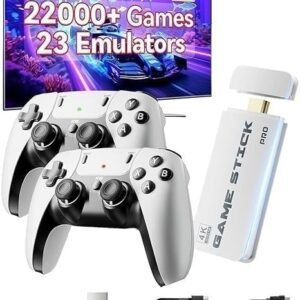 2026 Wireless TV HDMI Game Console Stick 4K with Built-in 22+ Emu. 22,000+ Games, 4K HDMI Output & 2.4GHz Wireless Controller, HDMI Gaming I Game (for All Kids Edition) W1