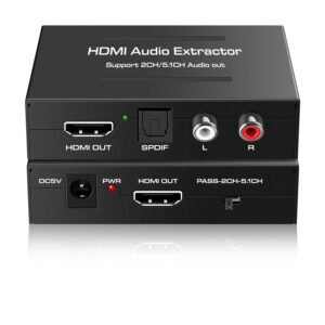 Sounce HDMI Audio Extractor HDMI to Optical SPDIF Toslink Converter HDMI Video Adapter Splitter-DAC Analog Stereo R/L Audio for Blu-ray DVD Players,Xbox One, Sky HD Box, PlayStation