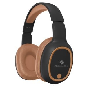 ZEBRONICS Thunder Bluetooth 5.3 Wireless Headphones with 60H Backup, Gaming Mode, Dual Pairing, ENC, AUX, Micro SD, Voice Assistant, Comfortable Earcups, Call Function (Brown)