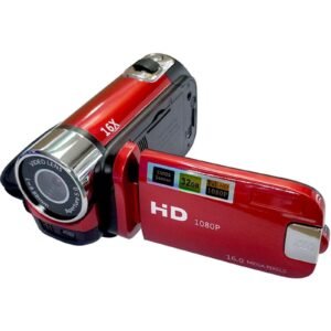 MERISHOPP 1080P Hd Camcorder LCD Video Camera Recorder 16X Zoom Night Vision -EU Red Cameras & Photo | Camcorders