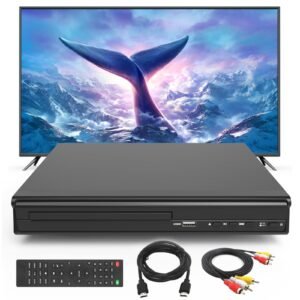 Multi-Region CD DVD Players,DVD Players for TV,HDMI AV Output, Supports USB Input & Mic's, Package Includes RCA/HDMI Cables and Remote Control