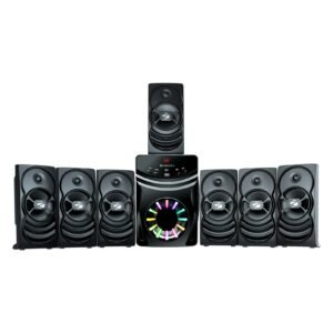 Zebronics 7.1 Channel Home Theatre Speaker, 140W Output, 13.33cm Subwoofer, RGB, Bluetooth, USB, AUX, LED Display, Remote Control, Wall-Mountable (Spark 207)