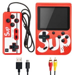 VGRASSP Two Player 400 in 1 Handheld Video Game Console for Kids – Retro Portable Console with Built-in Classic Games, Rechargeable Battery, Gift for Boys & Girls - Color As Per Stock