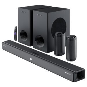 ZEBRONICS Juke BAR 9775, Dolby Soundbar, 650 Watts, 5.2.2 Surround, Dolby Atmos, Dual Wireless Subwoofer & Rear Satellites, 5 Driver Soundbar, BTv5.3| HDMI (eARC) | Optical | USB | AUX